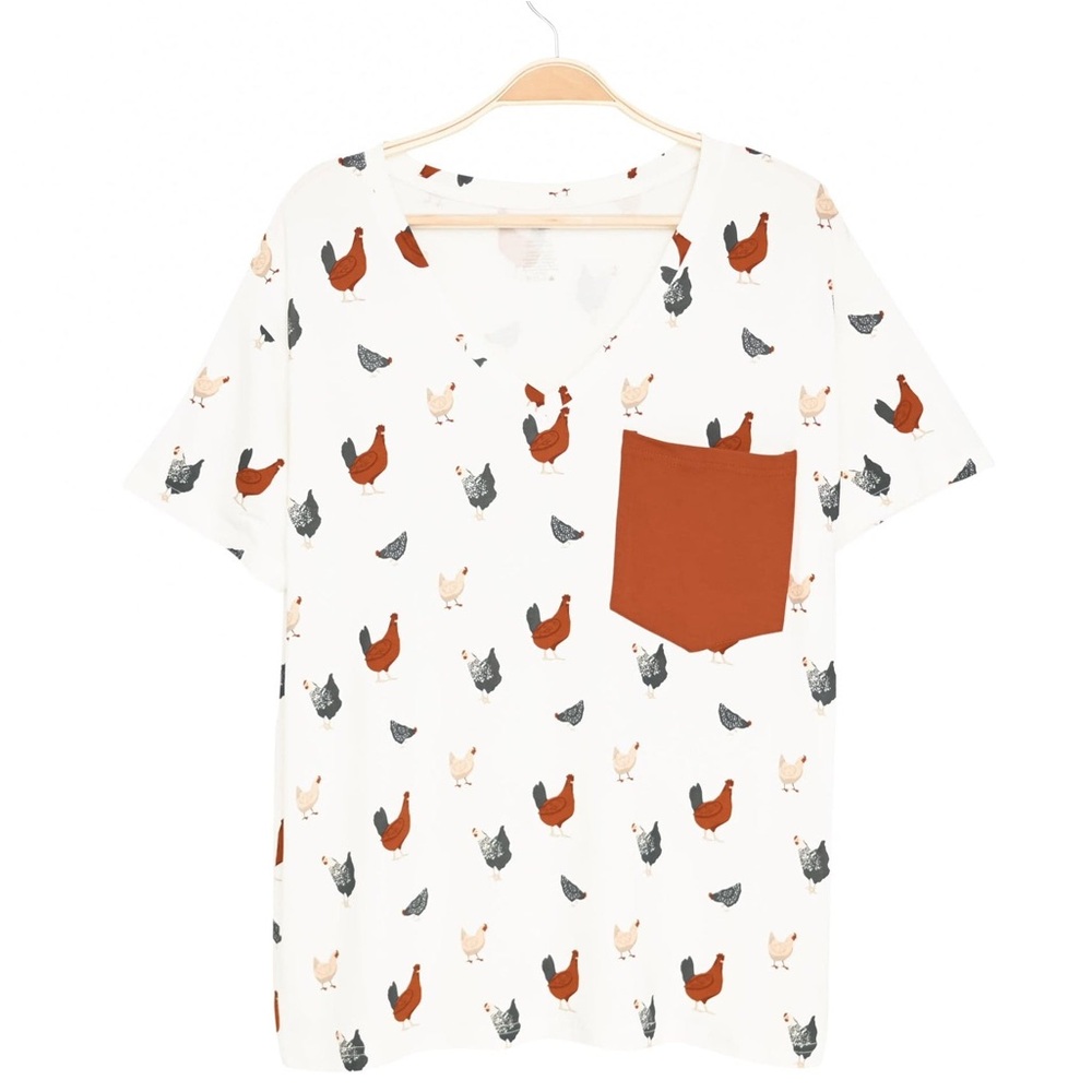 Kyte Baby Relaxed V Neck in Chick